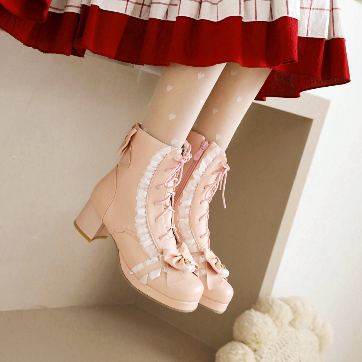 白色马丁靴女春秋单靴子女高跟洛丽塔鞋子女原创lolita小短靴女靴在类目 女鞋, 靴子, 马丁靴中 - 来自Buy2taobao.com提供专业的淘宝代购服务