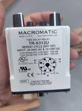 美国MACROMATIC时间继电器 TR-6312U