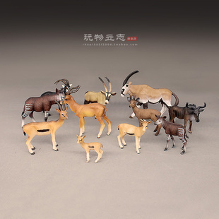 仿真野生动物模型 瞪羚羊 角马 霍加狓小鹿摆件儿童认知益智玩具
