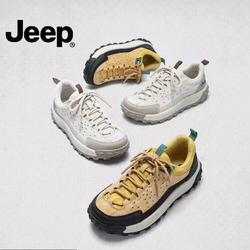 jeep女鞋2026秋季新款轻便软底徒步鞋复古德训鞋女休闲百搭运动鞋