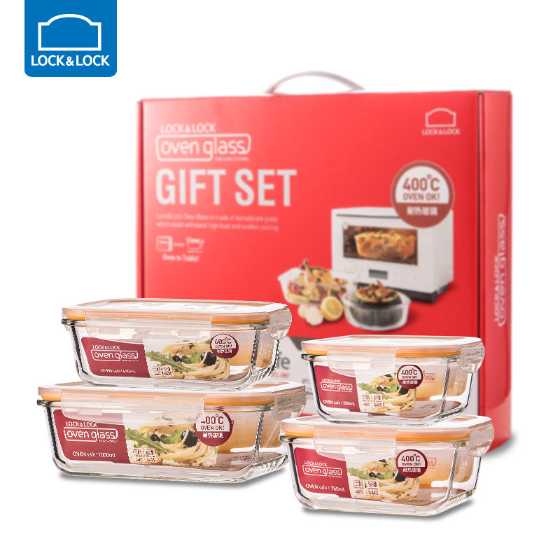 樂扣樂扣格拉斯耐熱玻璃保鮮盒套裝冰箱收納微波爐密封便當4件套在類目 餐飲具, 保鮮容器/保鮮器皿, 保鮮盒中 - 來自Buy2taobao.com提供專業的淘寶代購服務