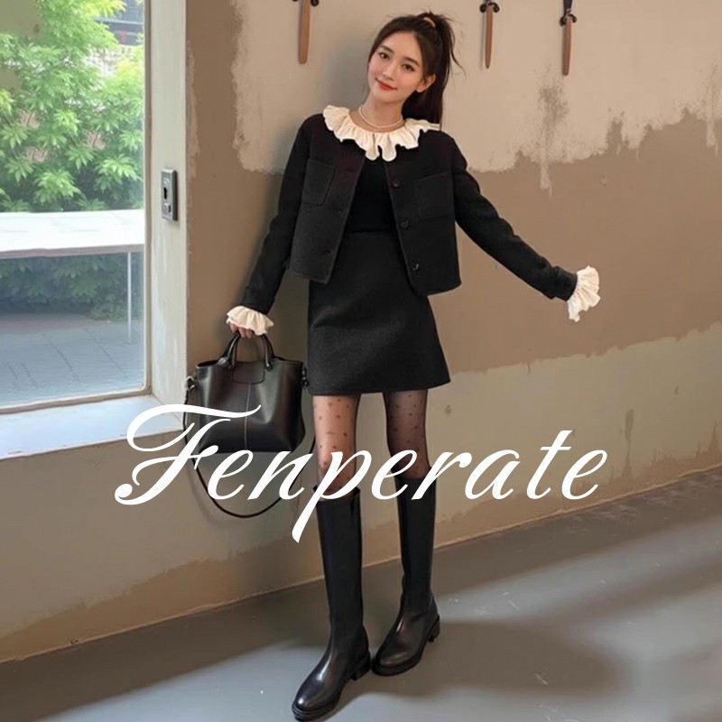 FENPERATE法式小香风姐系贵感套装女秋季气质毛呢外套短裙两件套,女装/女士精品,大码套装,淘宝优惠券,粉丝福利购,淘宝优惠卷