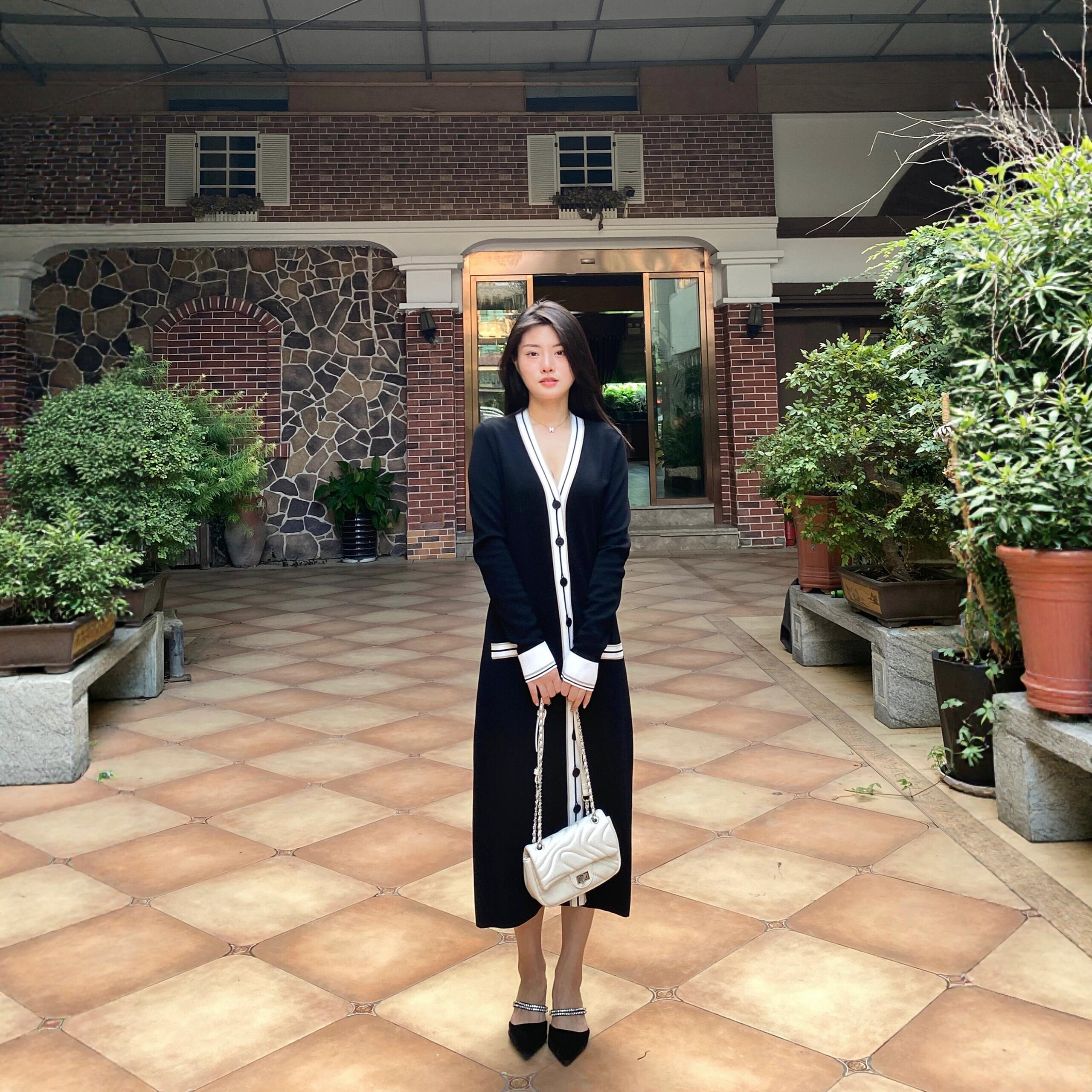 Marisfrolg小香风单排扣连衣裙