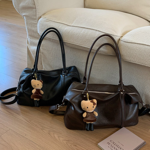 大容量波士顿枕头包复古斜挎包