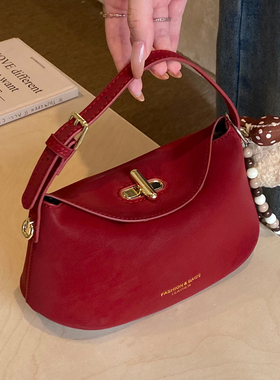 红色饺子包包女2026新款手拎小方包轻奢小众高级感通勤迷你斜挎包