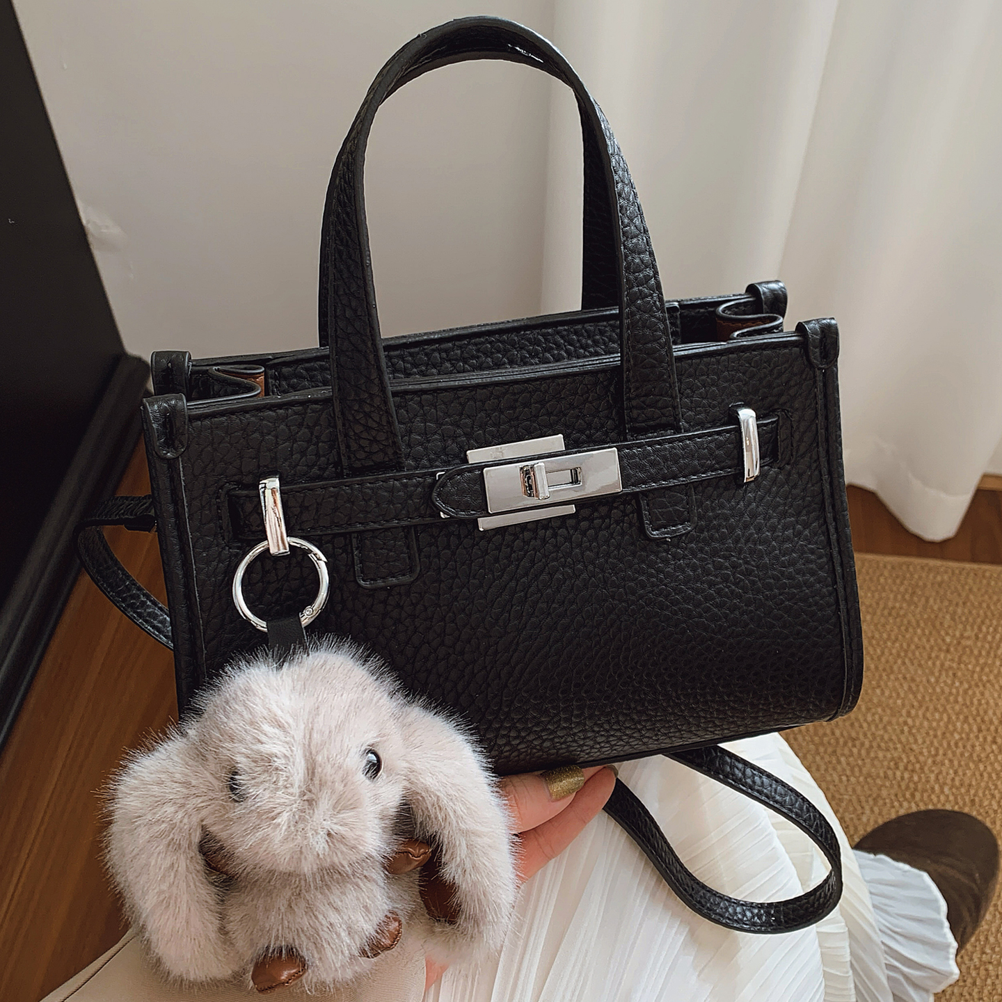 高级质感凯莉包斜挎小方包