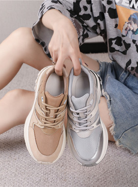 超轻正品真皮德国Golbor女鞋2025新款松糕底拼色休闲运动鞋56.918