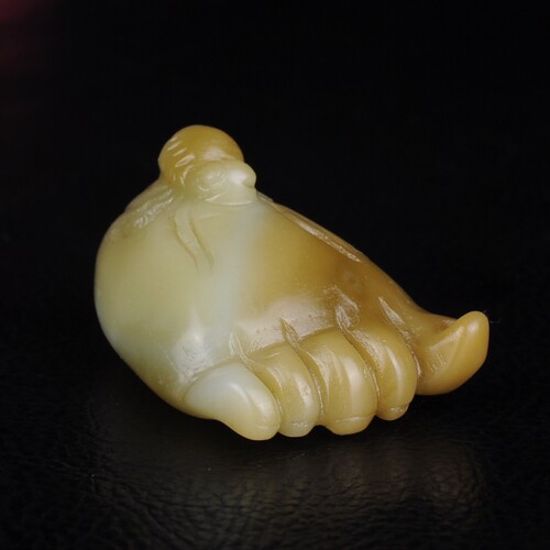 新疆和田玉糖料蜘蛛脚丫吊坠挂件知足常乐天然玉石男女款项链籽料