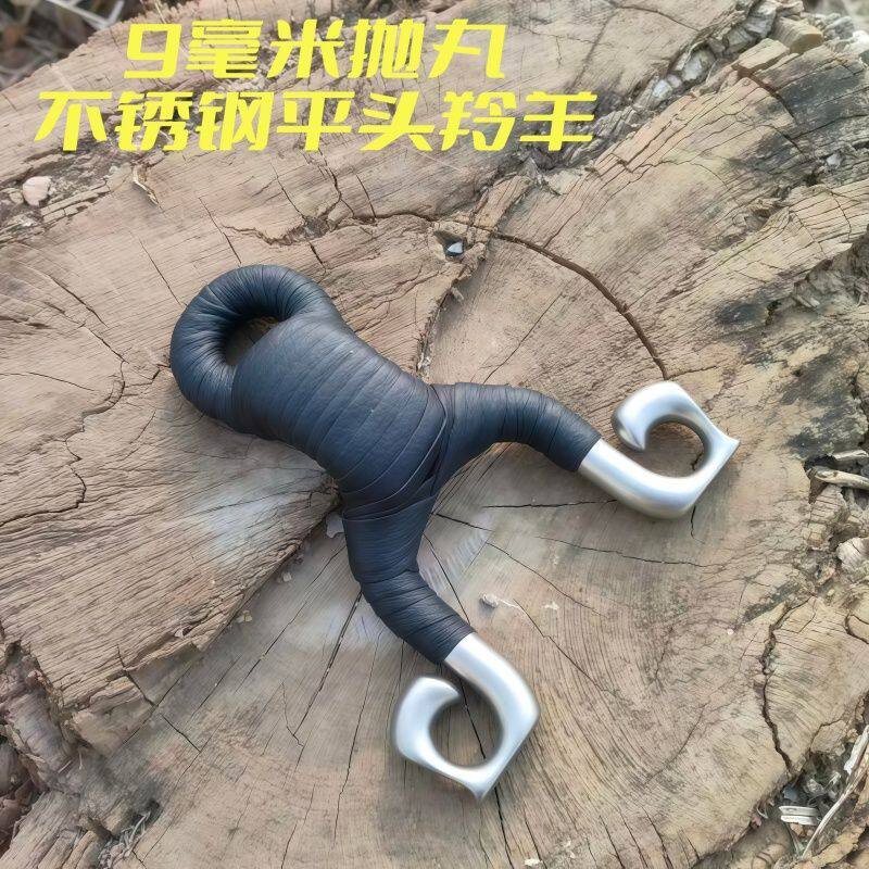 9mm平头不锈钢藏羚羊传统皮筋组弹弓反曲弹工架强力竞技精准户外图片