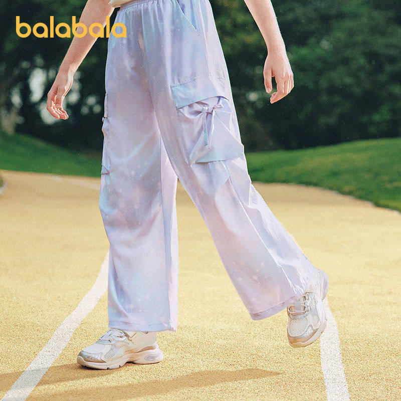【balaOne】巴拉巴拉童装儿童裤子女童长裤夏装薄2026新款工装裤