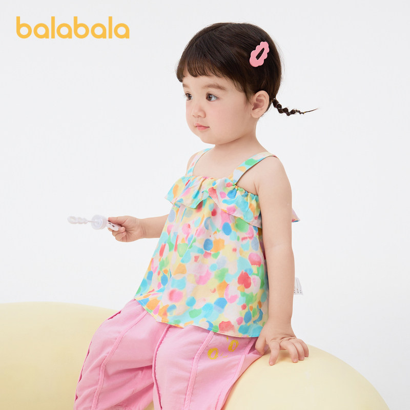 新款巴拉巴拉宝宝上衣婴儿衣服女童夏装2024清新俏皮甜美可爱时髦,童装/婴儿装/亲子装,背心吊带,淘宝优惠券,粉丝福利购,淘宝优惠卷