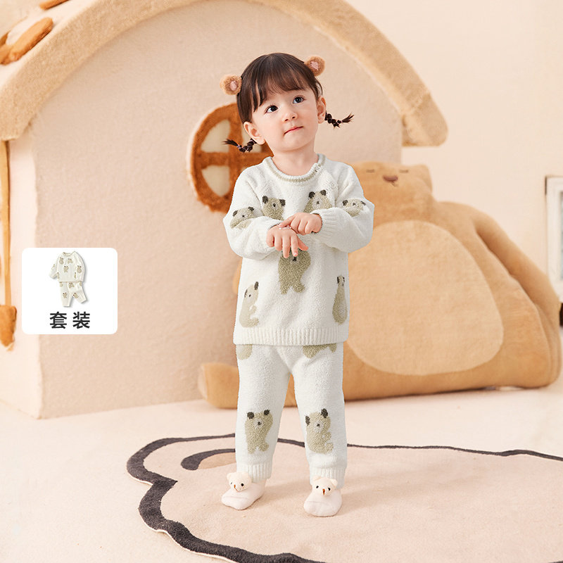 巴拉巴拉balaOne婴儿内衣套装男女童冬家居秋衣裤2025新款半边绒,童装/婴儿装/亲子装,家居服套装,淘宝优惠券,粉丝福利购,淘宝优惠卷