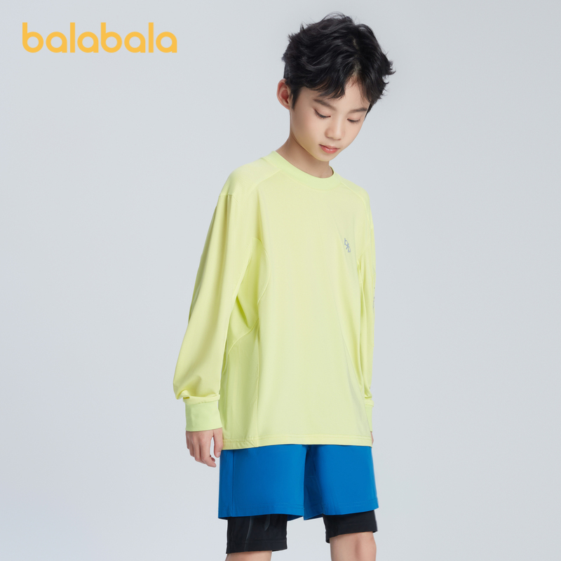 【bp科技时尚】巴拉巴拉高端23春拼接透气运动长袖T恤3岁+夏季