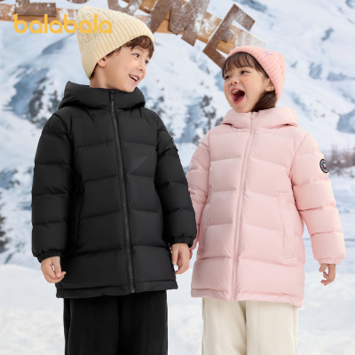 巴拉巴拉羽绒服男女童中长款外套