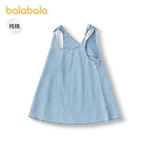 【商场同款】巴拉巴拉女童连衣裙纯棉牛仔裙2025夏新款背带裙A型