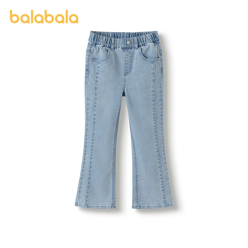 【商场同款】巴拉巴拉儿童牛仔裤女童喇叭裤2025秋装新款长裤舒适