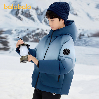 巴拉巴拉羽绒服男童连帽渐变外套