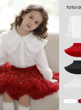 tutu裙女童兔兔蓬蓬裙子突突蛋糕裙儿童女宝宝凸凸红色裙子半身裙