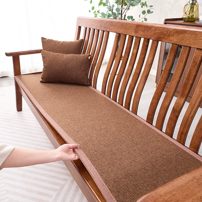 四季通用棉麻实木沙发垫亚麻坐垫