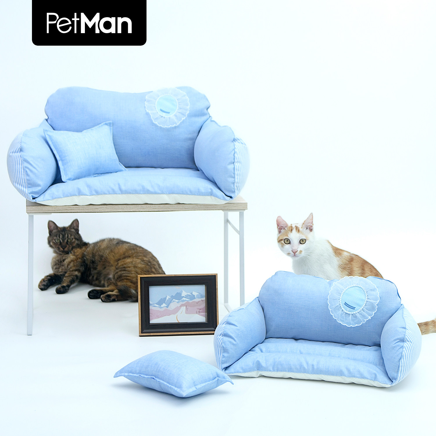 petman宠物通用亚麻凉感一体软窝