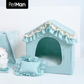 PetMan宠物房子春夏猫狗小屋深度睡眠棉柔宠物窝原创正品 可拆洗