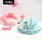 PetMan宠物帐篷狗狗摇篮半封闭猫窝健康棉纱面料可爱花朵原创品牌