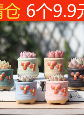小清新粗陶花盆组合套餐