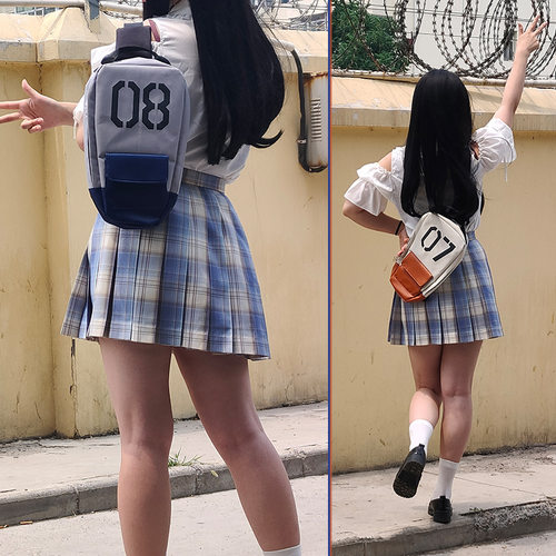 机动战士高达第08MS小队周边挎包背包胸包盾形肩包限定橘色皮革版