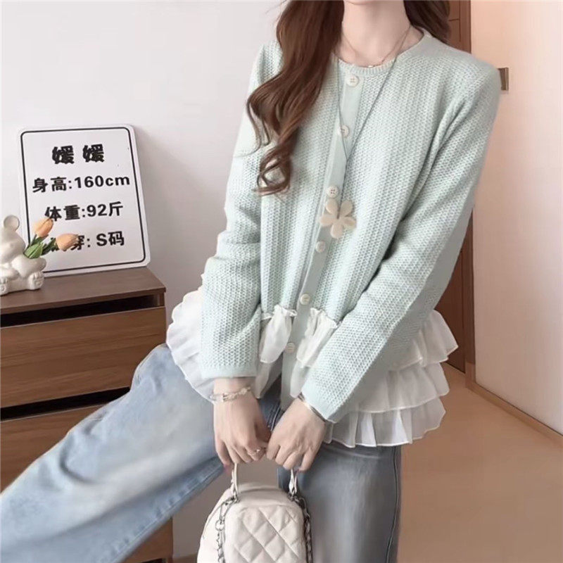 韩版蕾丝显瘦针织开衫女百搭