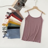 宽松内搭居家纯色打底衫 上衣春夏季 显瘦大码 莫代尔吊带背心女修身