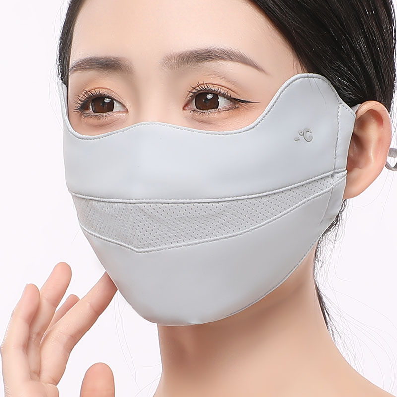 春夏季口罩女防晒防紫外线薄款2025新款时尚遮阳面罩冰丝透气加大