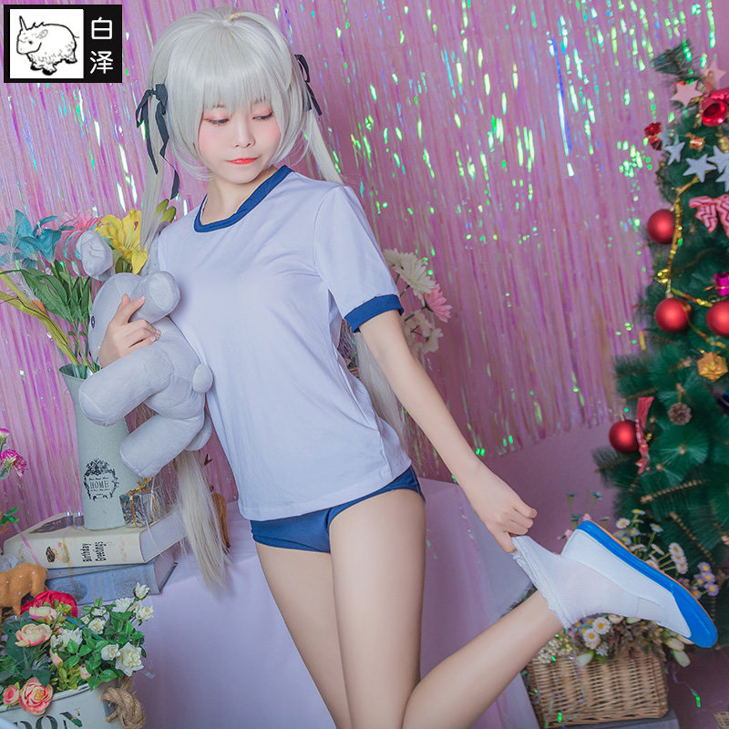 白泽穹妹cos运动服缘之空cosplay女装夏可爱春日野穹体操服软妹子