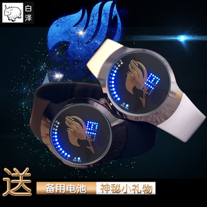 白泽动漫周边LED手表二次元男女款电子表触屏防水表火影我的世界