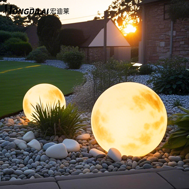 宏迪莱月球灯户外太阳能庭院景观露营防水花园布置氛围草坪落地灯