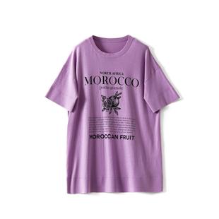 四月初九大码女装胖MM2023夏棉中长款短袖时尚针织T恤 五色