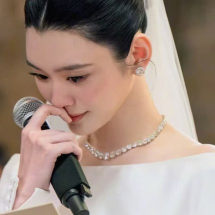 ETE奚梦瑶同款满钻项链轻奢主纱礼服精致百搭款配饰