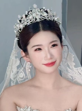 ETE正品新娘皇冠新款奢华双层重工公主王冠白纱婚嫁头饰17992