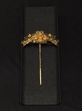 ETE新款新娘中式复古秀禾奢华配饰黄金色发簪头饰11908