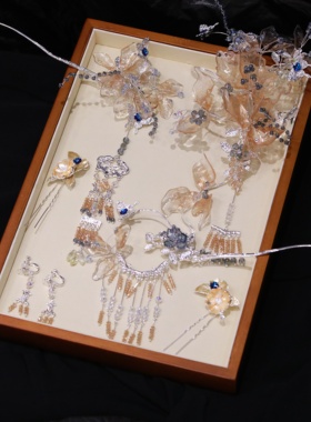 ETE正品新款新娘中式复古秀禾头饰浅色减龄流苏发饰气质百搭12476