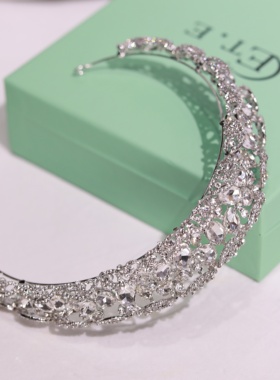 正品ETE新款新娘皇冠头饰水钻超闪高级婚纱礼服配饰18180