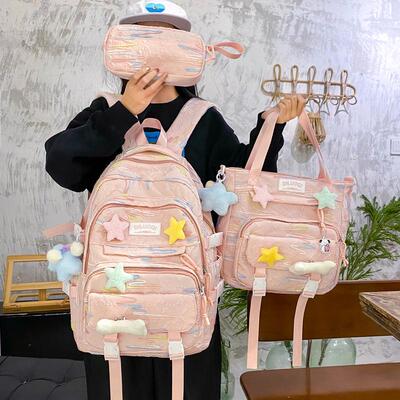 书包女初中生高中生大容量双肩包小学生3-6年级轻便减负校园背包
