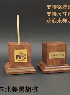 黑胡桃实木底座人物模型胸像头雕手办展示地台手办场景支架可定制