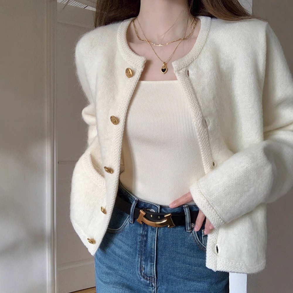 小香风毛衣外套女秋季2025新款针织开衫高级感外搭气质短款上衣