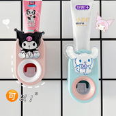 卡通创意儿童挤牙膏器自动神器2023新款 免打孔牙膏置物架 壁挂式