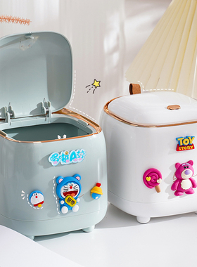 桌面垃圾桶可爱小号迷你创意卡通按压儿童桌上床头卧室客厅高颜值