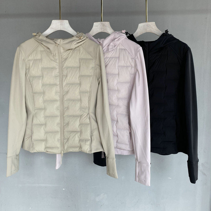 欧洲站2025冬季新款欧货连帽拉链90鹅绒修身显瘦轻薄羽绒服外套女