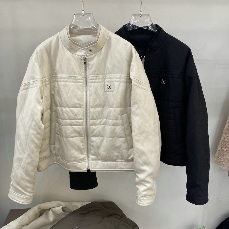 欧洲站2025冬季女装立领拉链笑脸亚麻95鹅绒羽绒服小个子外套0073