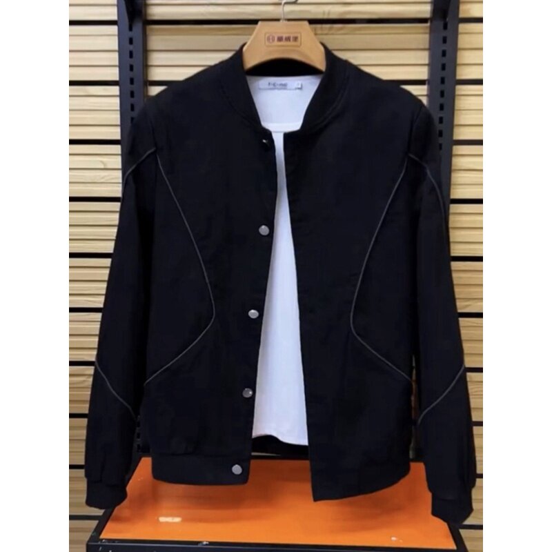 夹克外套男春秋季2025新款高端棒球领潮牌休闲痞帅男士棒球服上衣