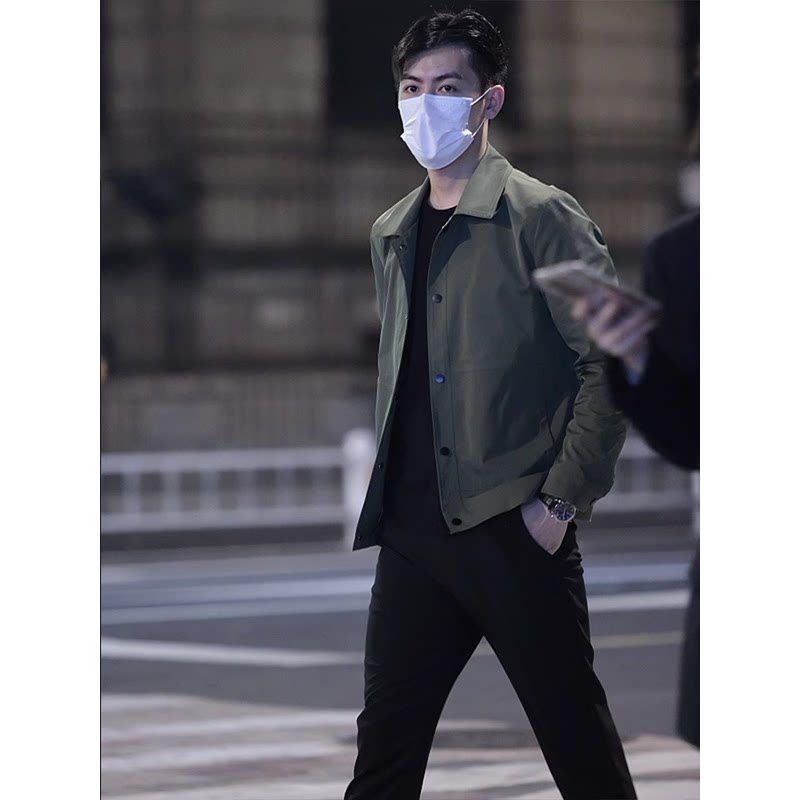 高端行政夹克外套男士春秋冬季2025新款商务休闲茄克男款冬装棉服