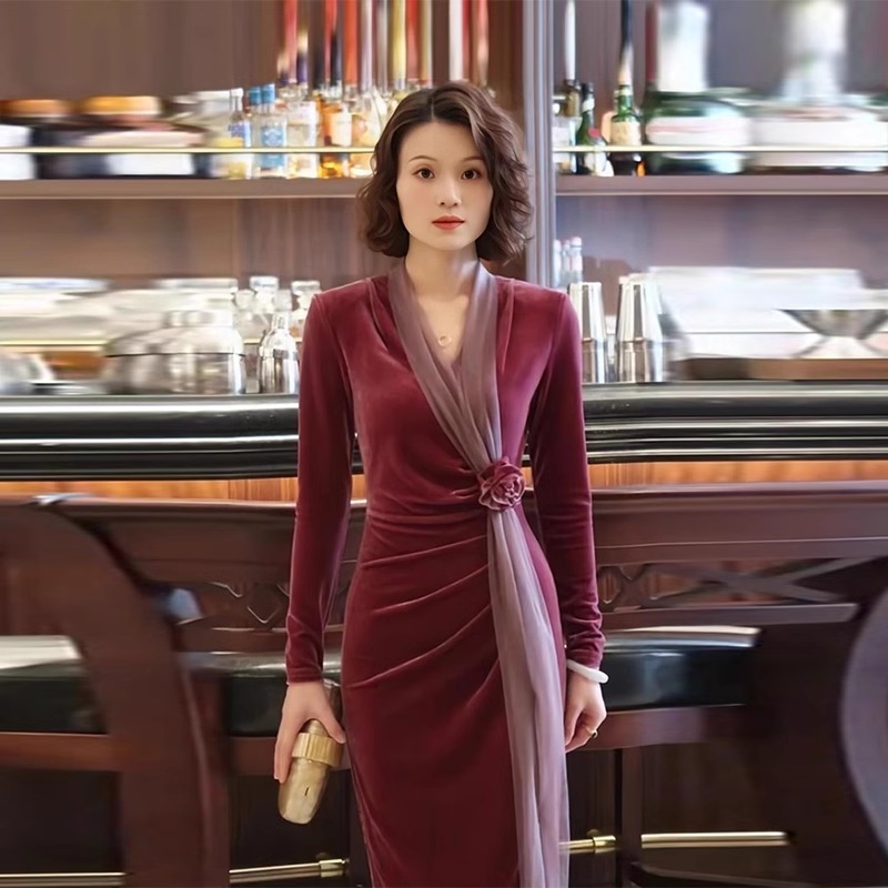 Capacity Kiss法式高级感礼服连衣裙女秋冬平时可穿喜婆婆晏会装